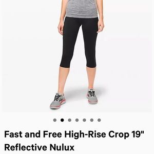 Lululemon Fast & free high-rise crop 19" nulux